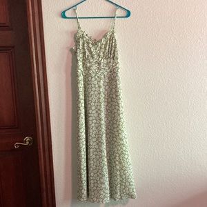 Lulus x Lush Timeless Touch Green Floral Print A-Line Midi Dress XS